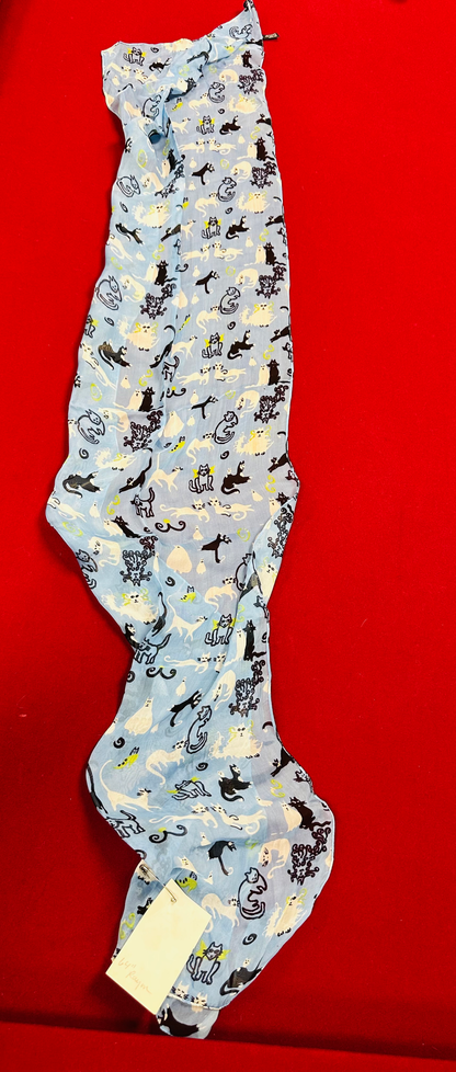 ZaZou Blue Black And White Scarf