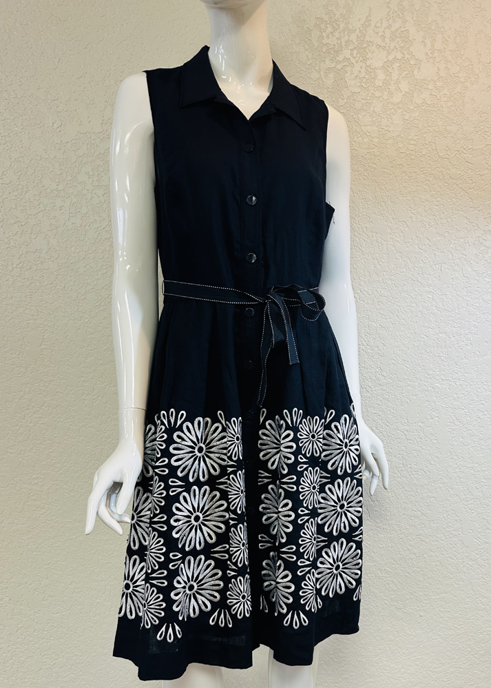 Blue White Button Down Dress