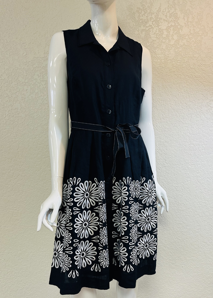 Blue White Button Down Dress