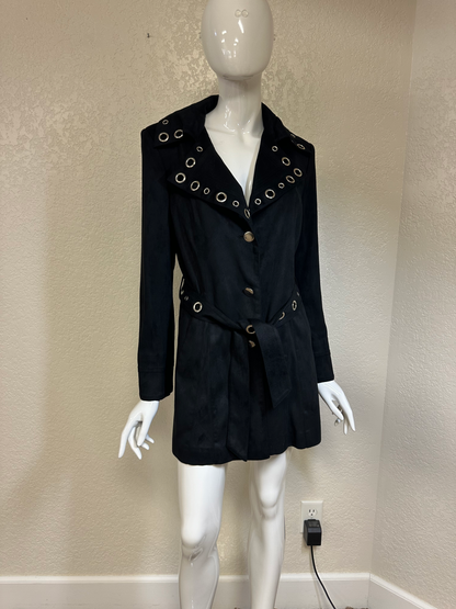 Bracha Outerwear 3/4 Length Belted Jacket with Grommets