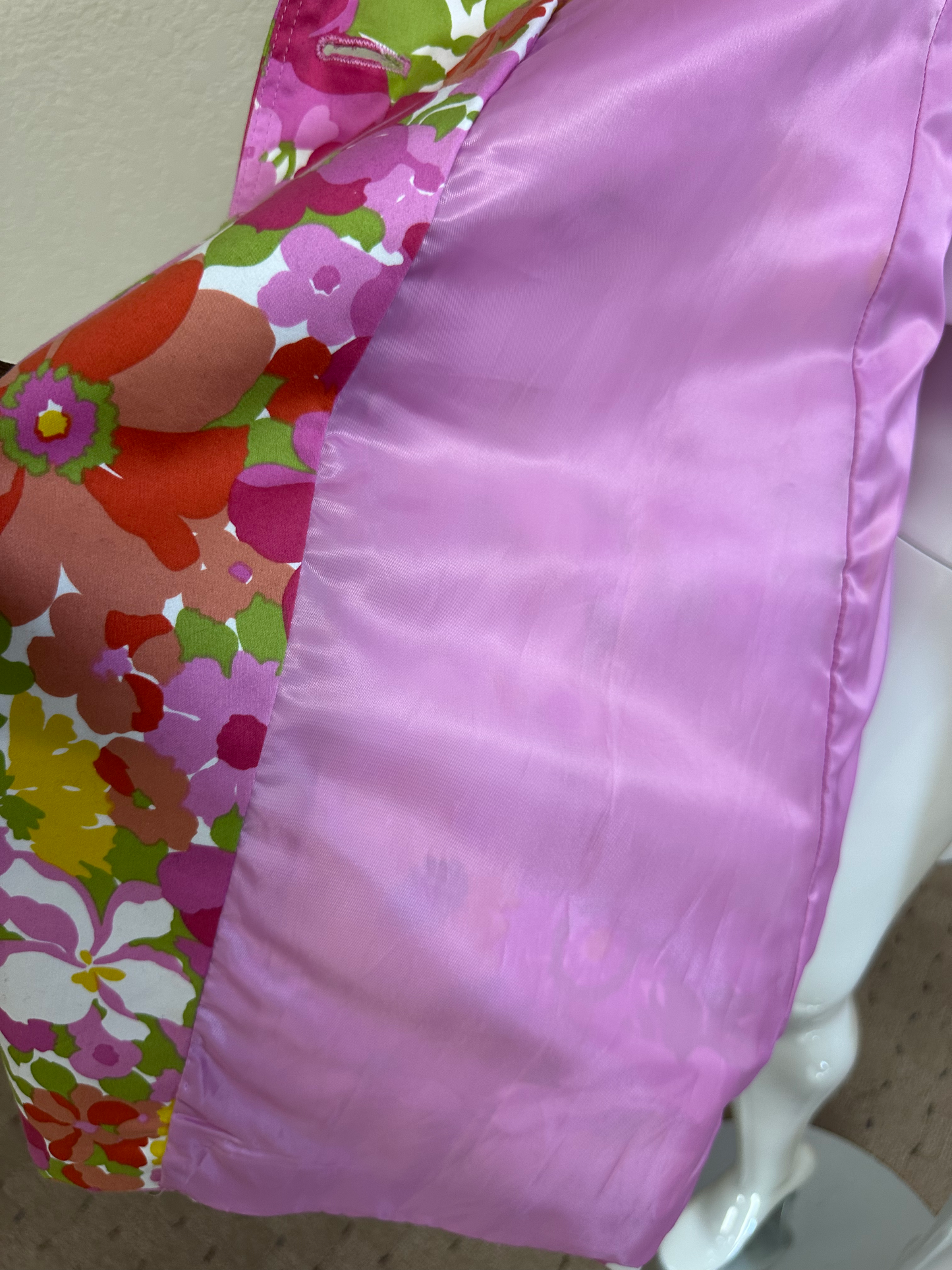 Nine West Floral Trench w/ pink lining