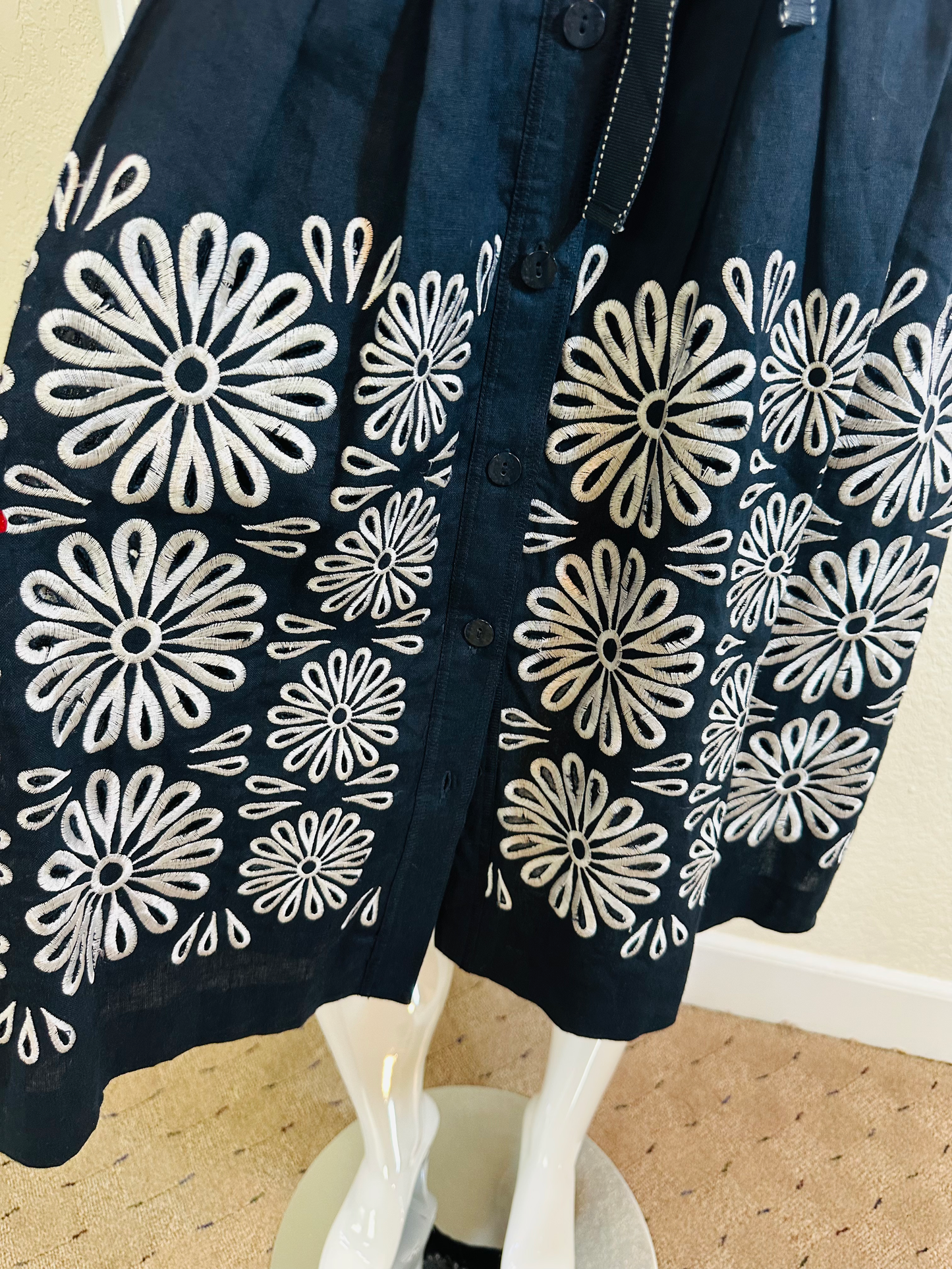 Blue White Button Down Dress