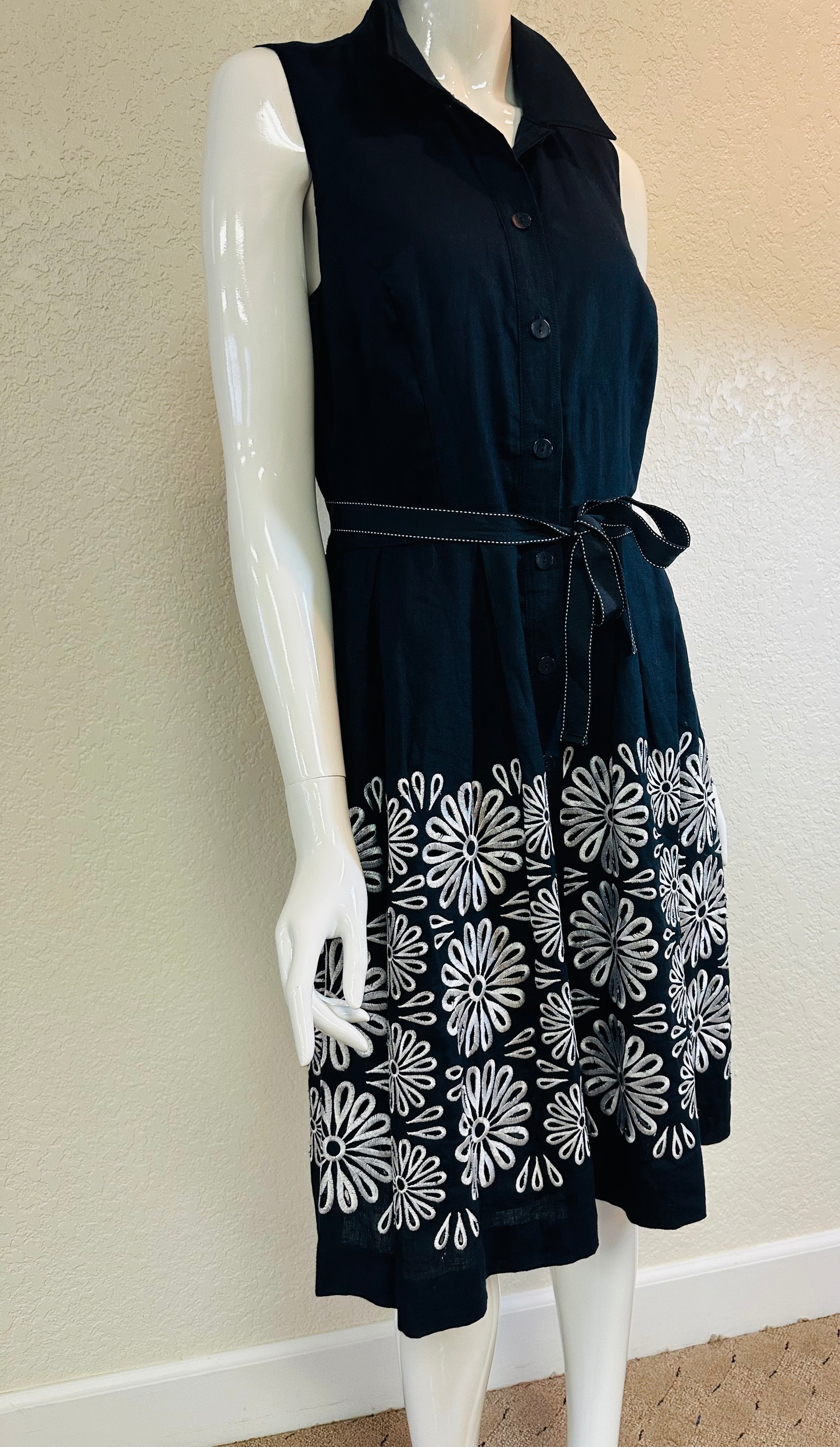 Blue White Button Down Dress