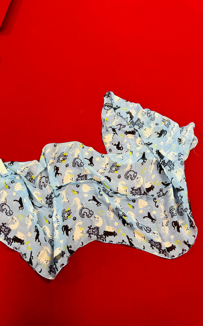 ZaZou Blue Black And White Scarf