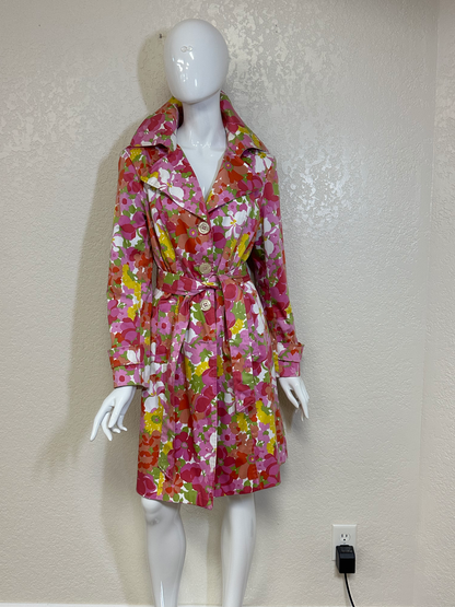 Nine West Floral Trench w/ pink lining