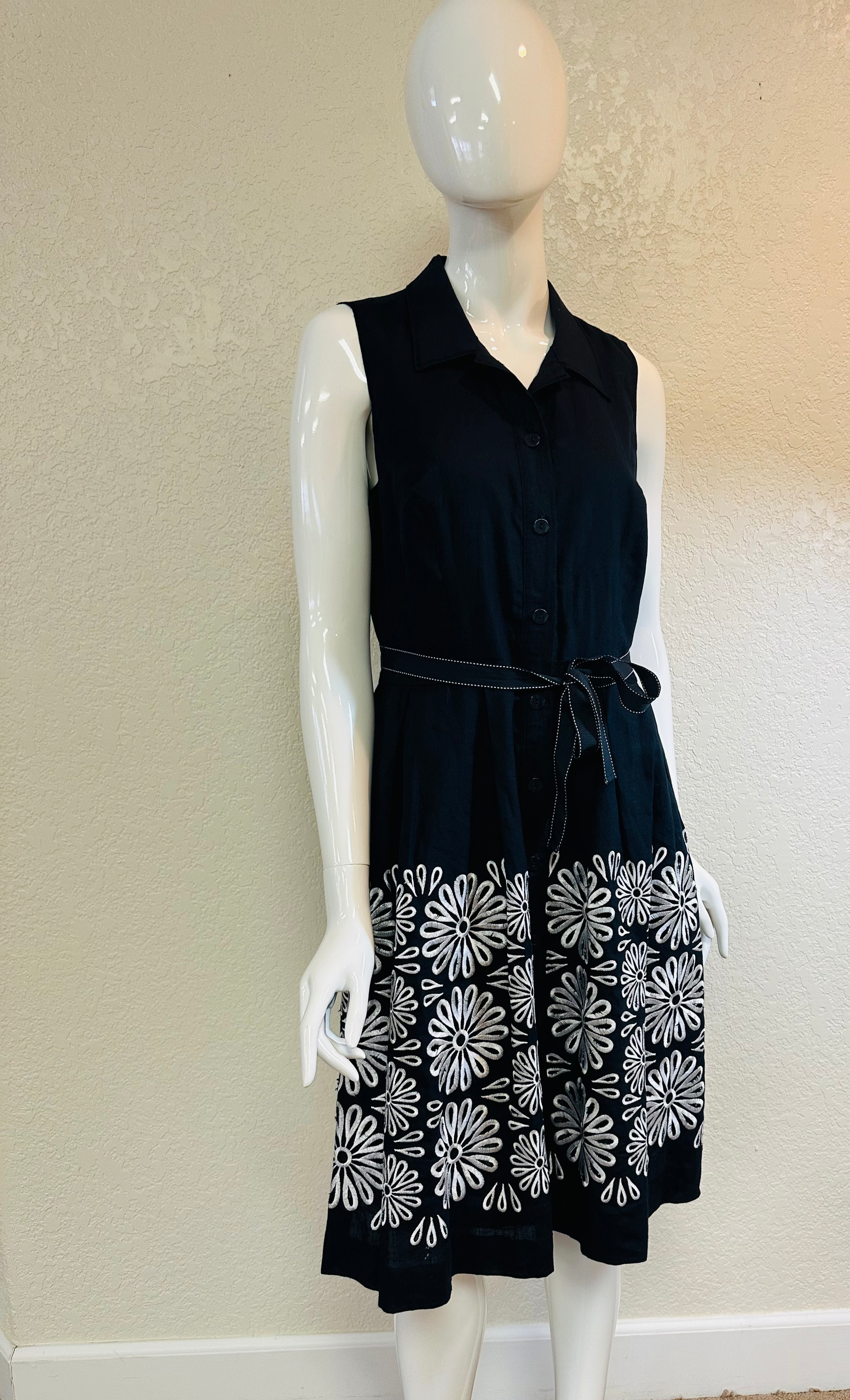 Blue White Button Down Dress