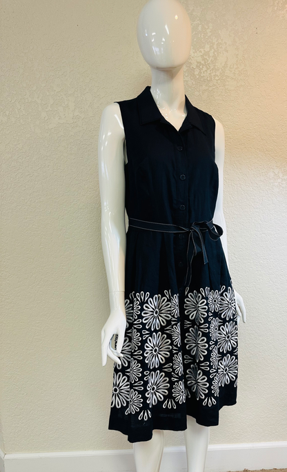 Blue White Button Down Dress