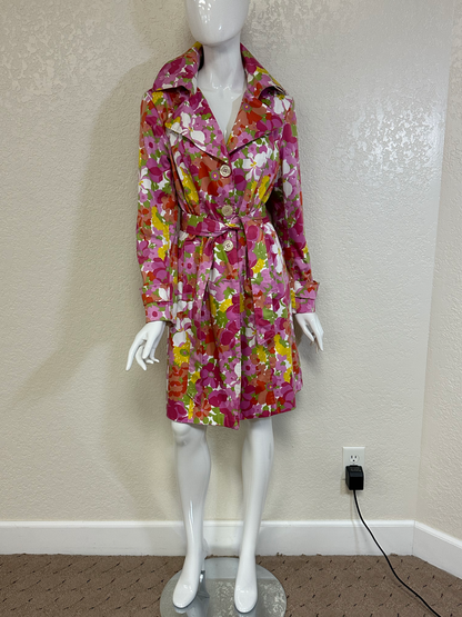 Nine West Floral Trench w/ pink lining