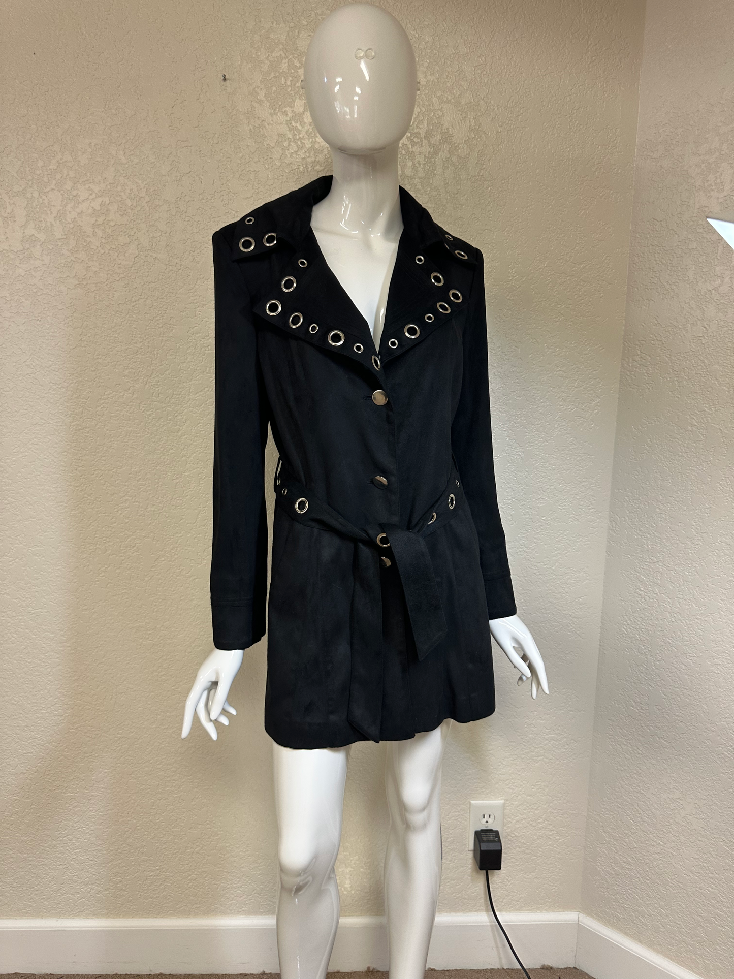 Bracha Outerwear 3/4 Length Belted Jacket with Grommets