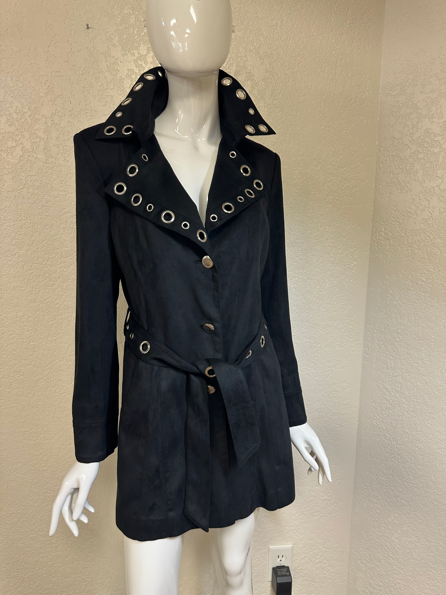 Bracha Outerwear 3/4 Length Belted Jacket with Grommets