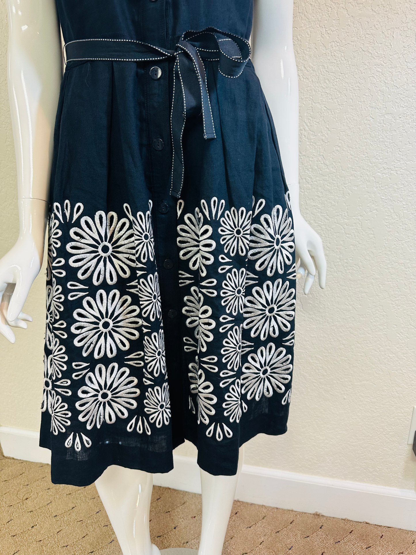 Blue White Button Down Dress