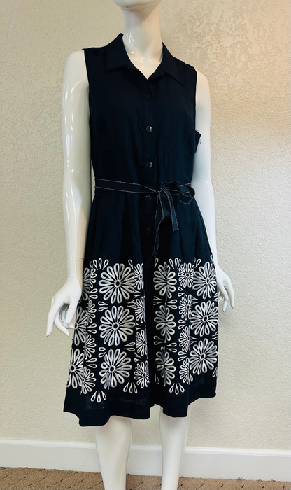 Blue White Button Down Dress