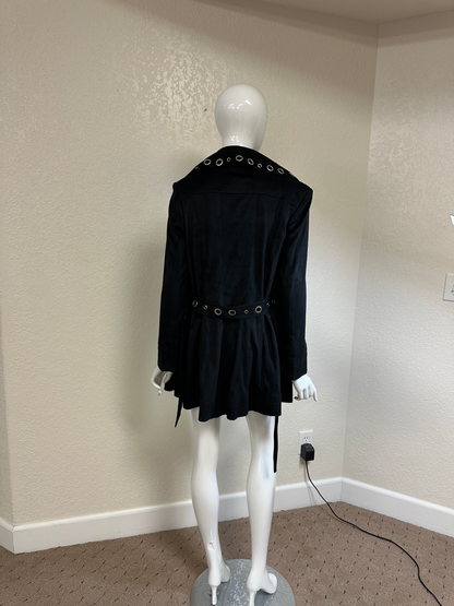 Bracha Outerwear 3/4 Length Belted Jacket with Grommets