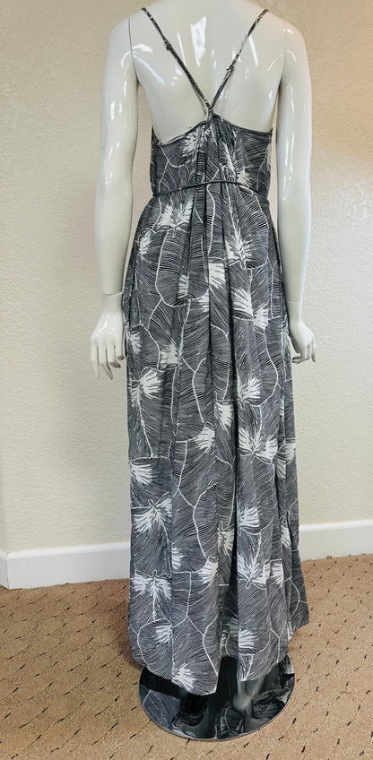 Black/White HalterMaxi Dress